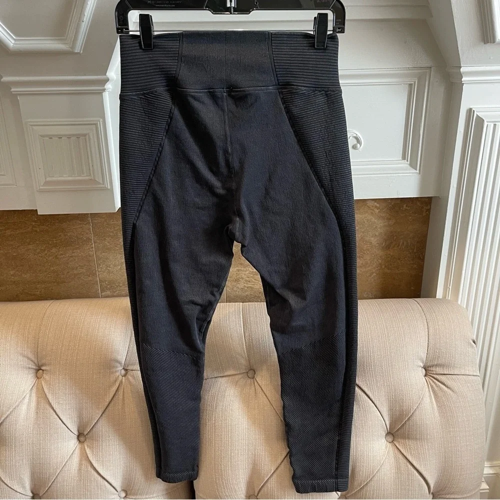 K: Offline By Aerie Leggings Women’s L Charcoal Black Ribbed Leggings High Rise